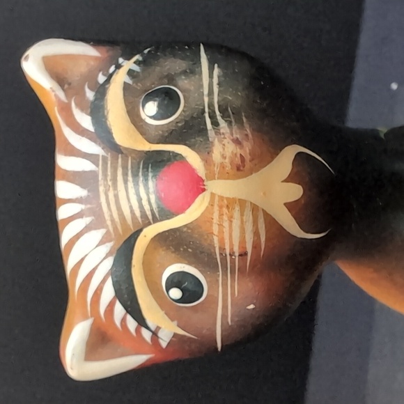 VGT, Mexican Tonala Folk Art Pottery Cat Figurine. - Picture 7 of 9